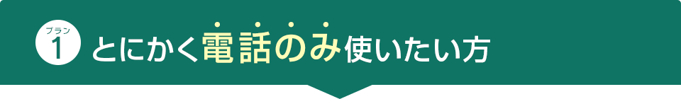 プラン1 とにかく電話のみ使いたい方